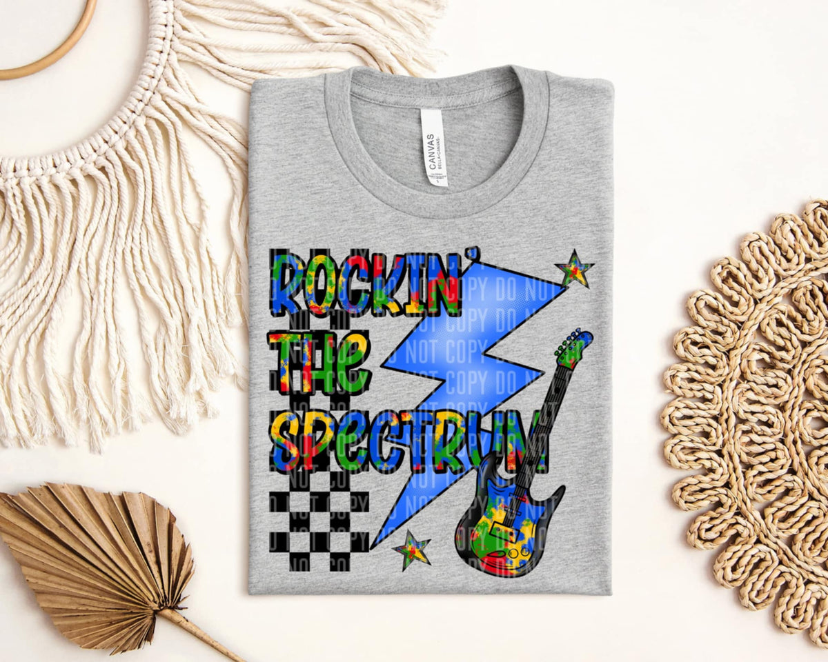 Rockin the spectrum puzzle font (Caplinger) 87129 DTF transfer