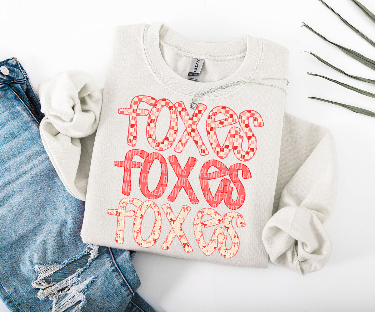 Valentine's Triple Stacked Foxes 71884 DTF Transfer