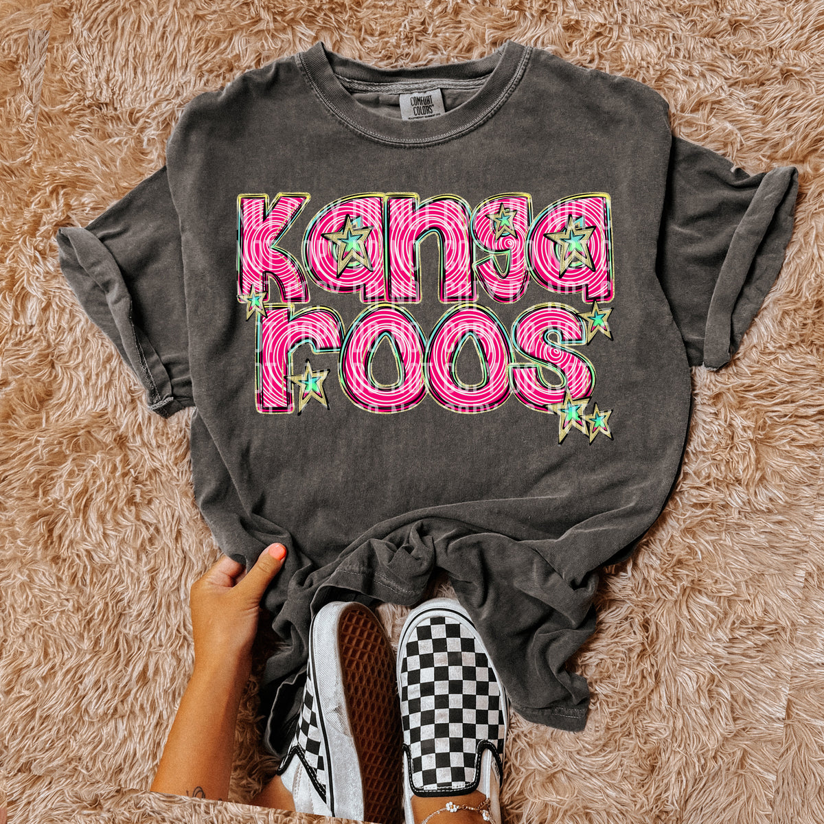 KANGAROOS pink swirl (Caplinger) DTF transfer