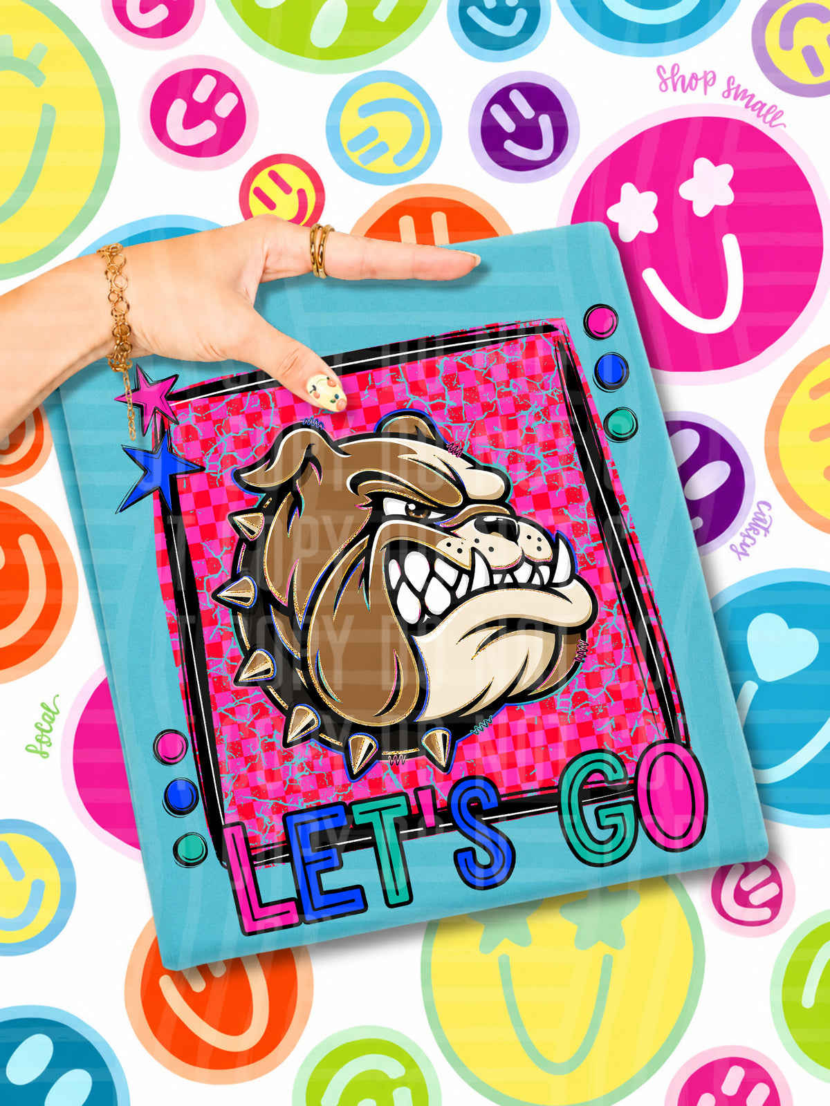 Let's go bull dogs mascots (Caplinger) DTF transfer