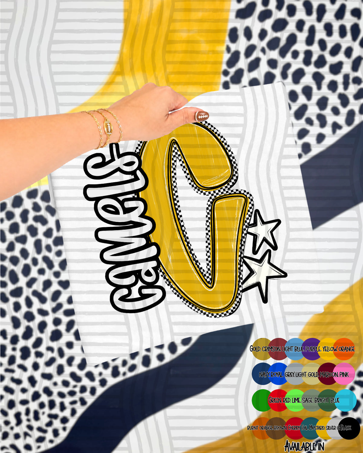 Camels Checker Crush Yellow (Caplinger) DTF transfer