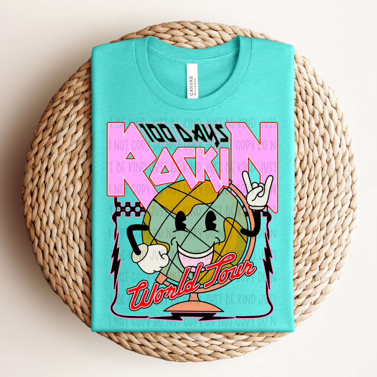100 Days Rockin World Tour (PINK) (Kayndi) 78984 DTF Transfer