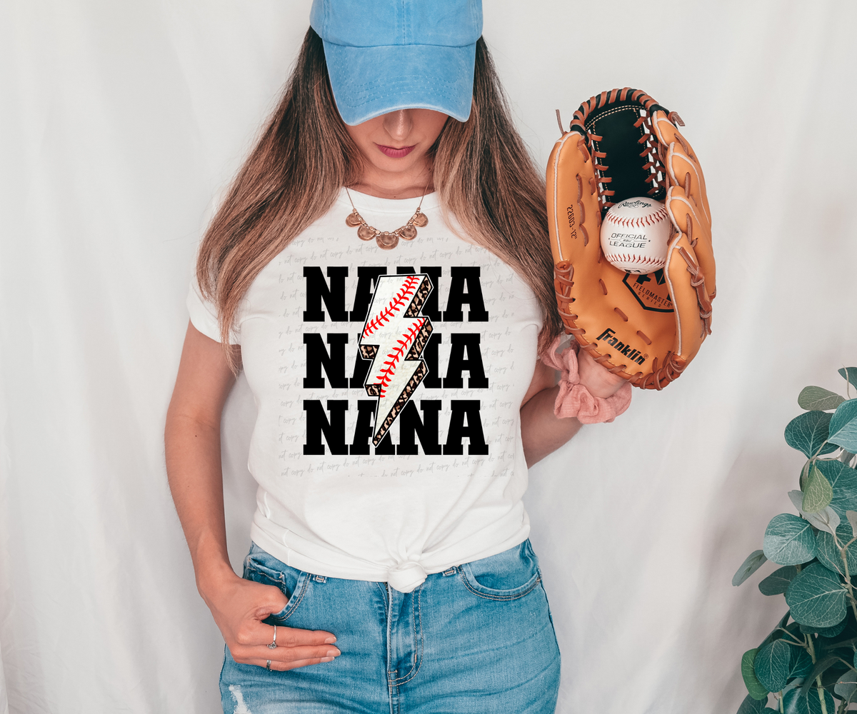 Nana baseball lightening bolt 28941 DTF Transfer