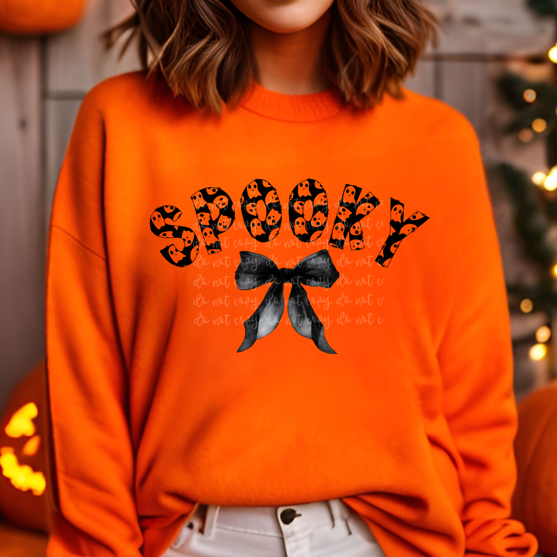 Spooky with black bow (Parker) DTF transfer