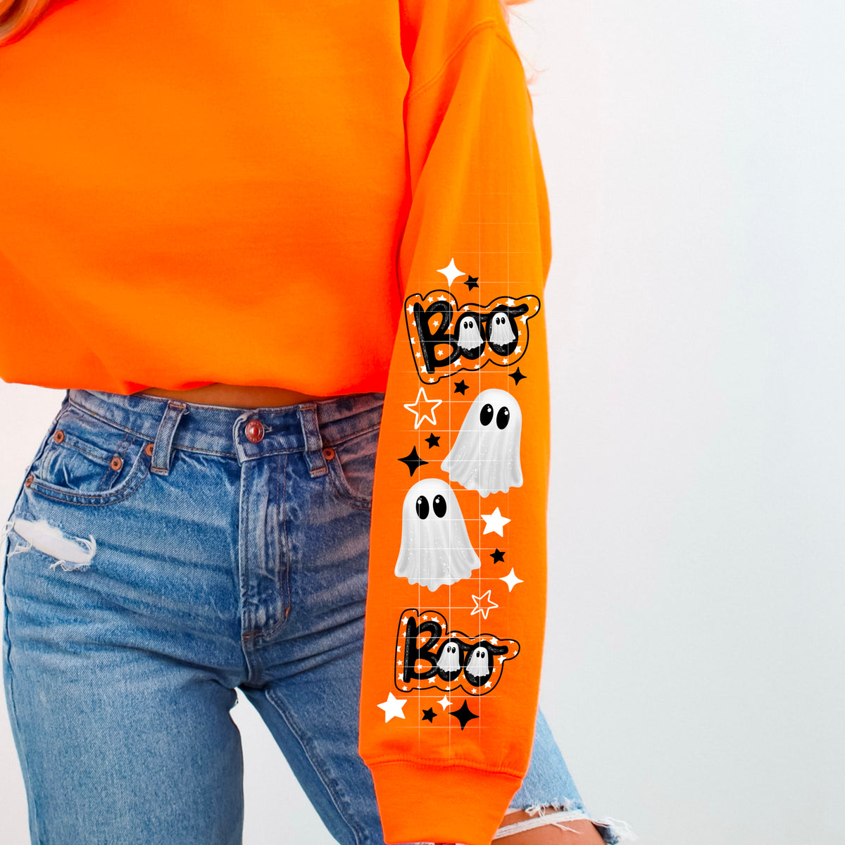 Boo sleeve Csc DTF transfer