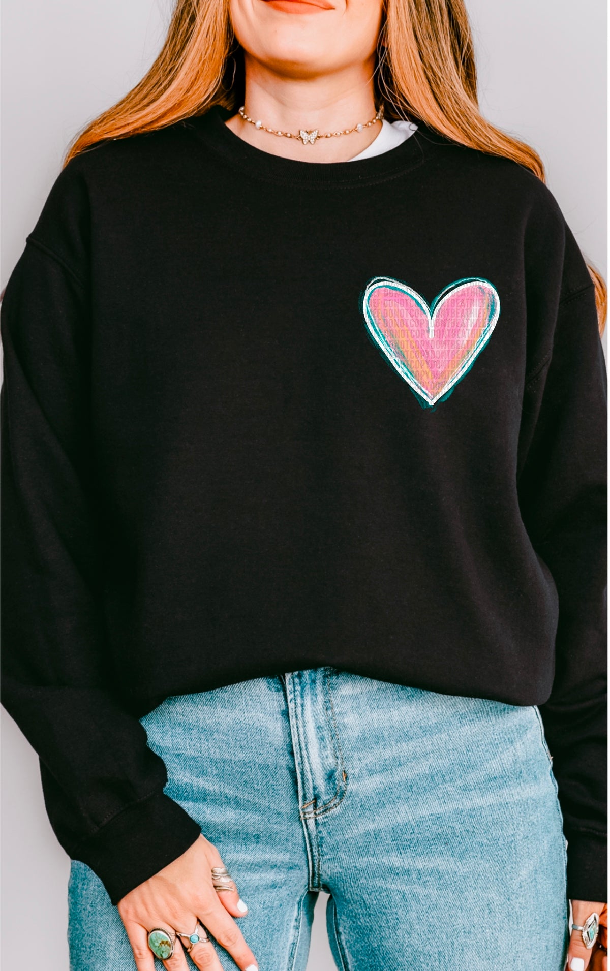She was clothed white outline pocket 93671 DTF transfer