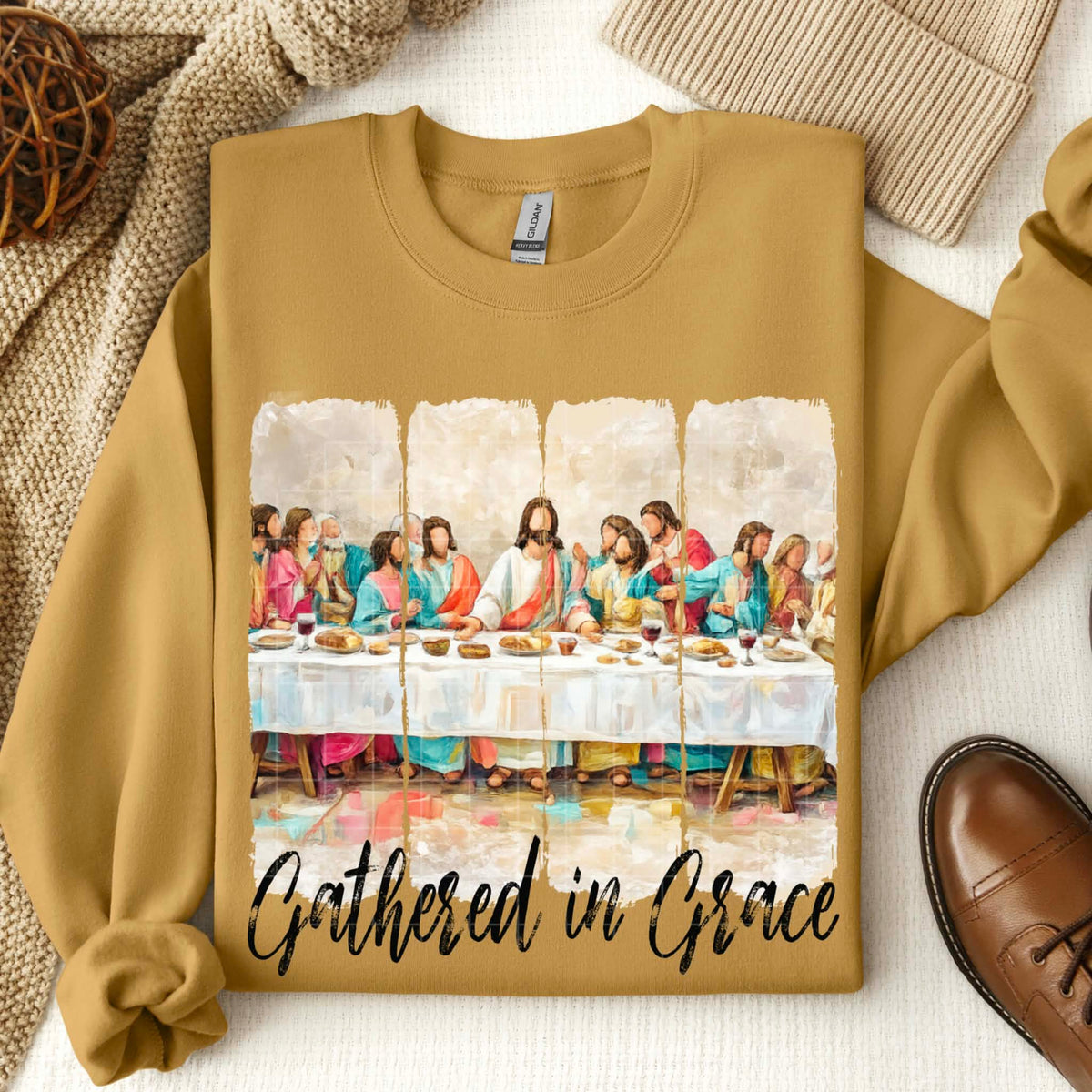 Gathered in grace brushstrokes (SDD) DTF transfer
