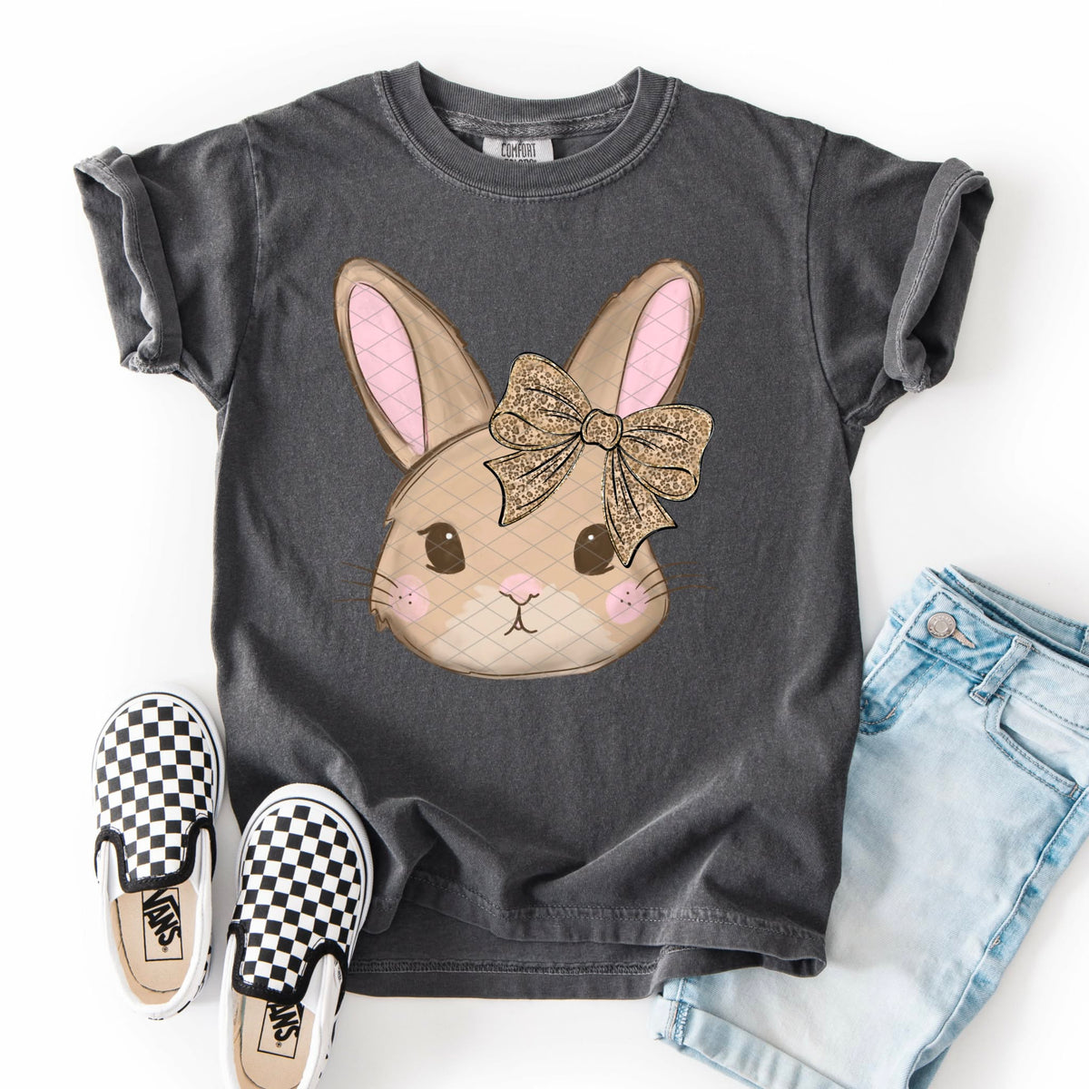 Bunny with leopard bow (SDD) DTF Transfer