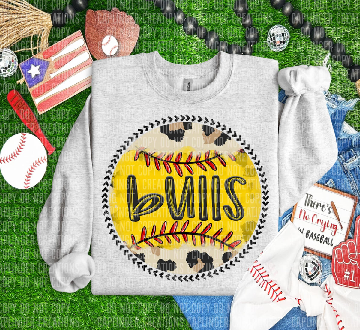 Bulls softball background (Caplinger) 90943 DTF transfer