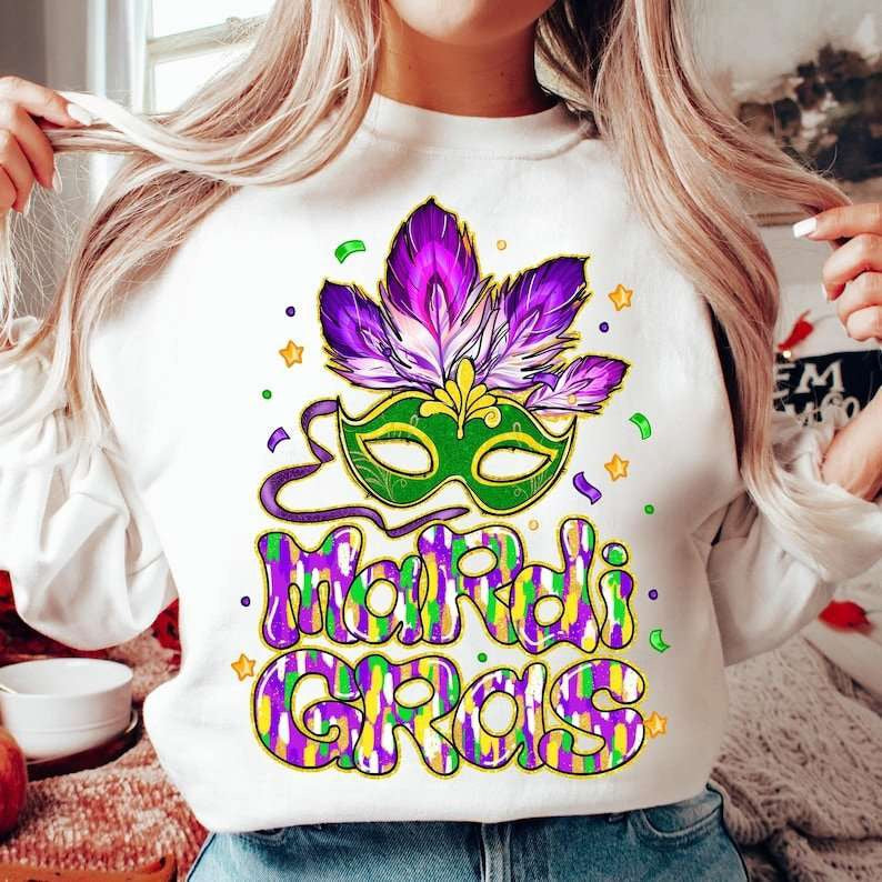 Mardi Gras mask 77677 DTF transfer