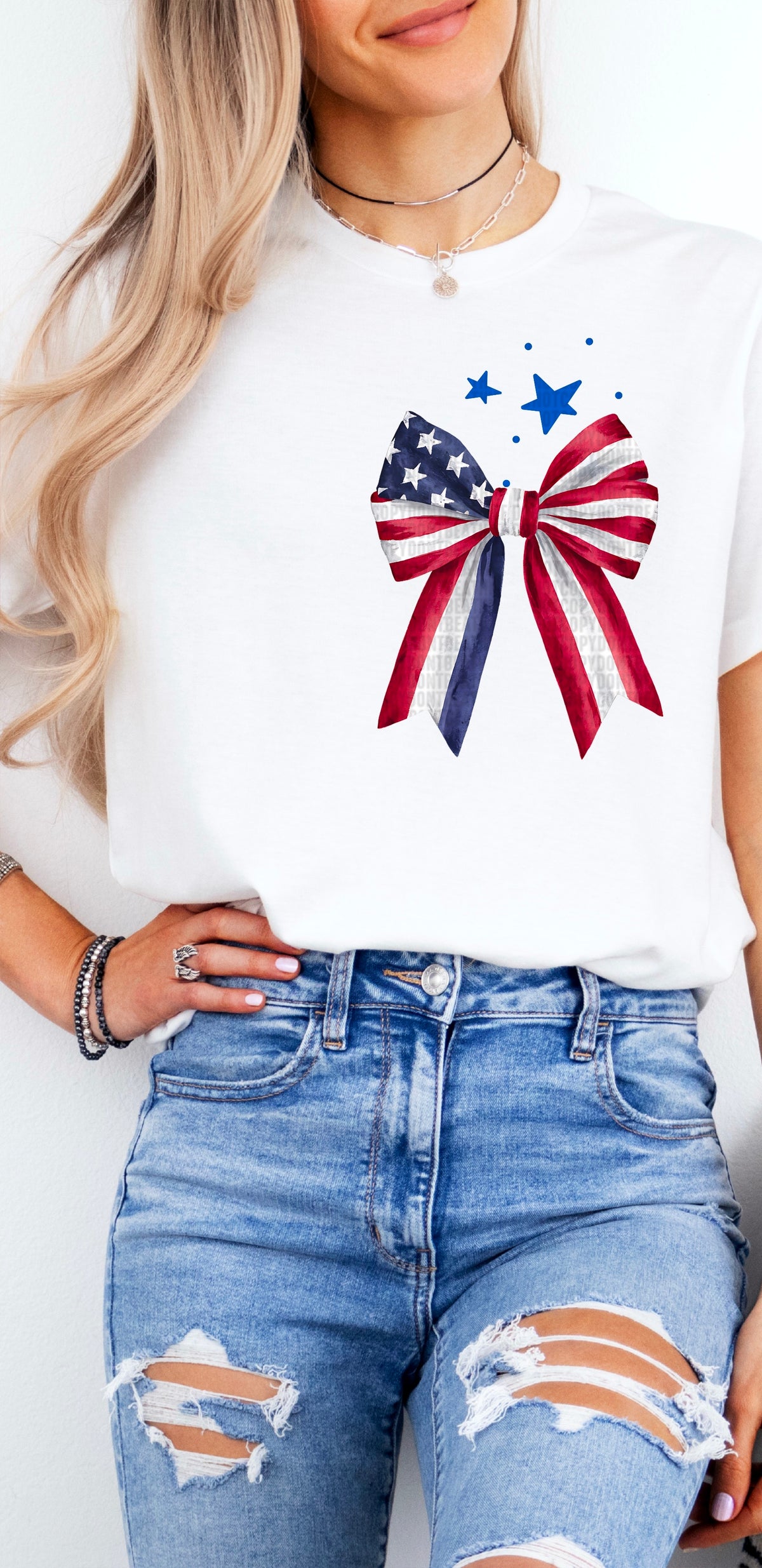 Patriotic bow 95200 DTF transfer