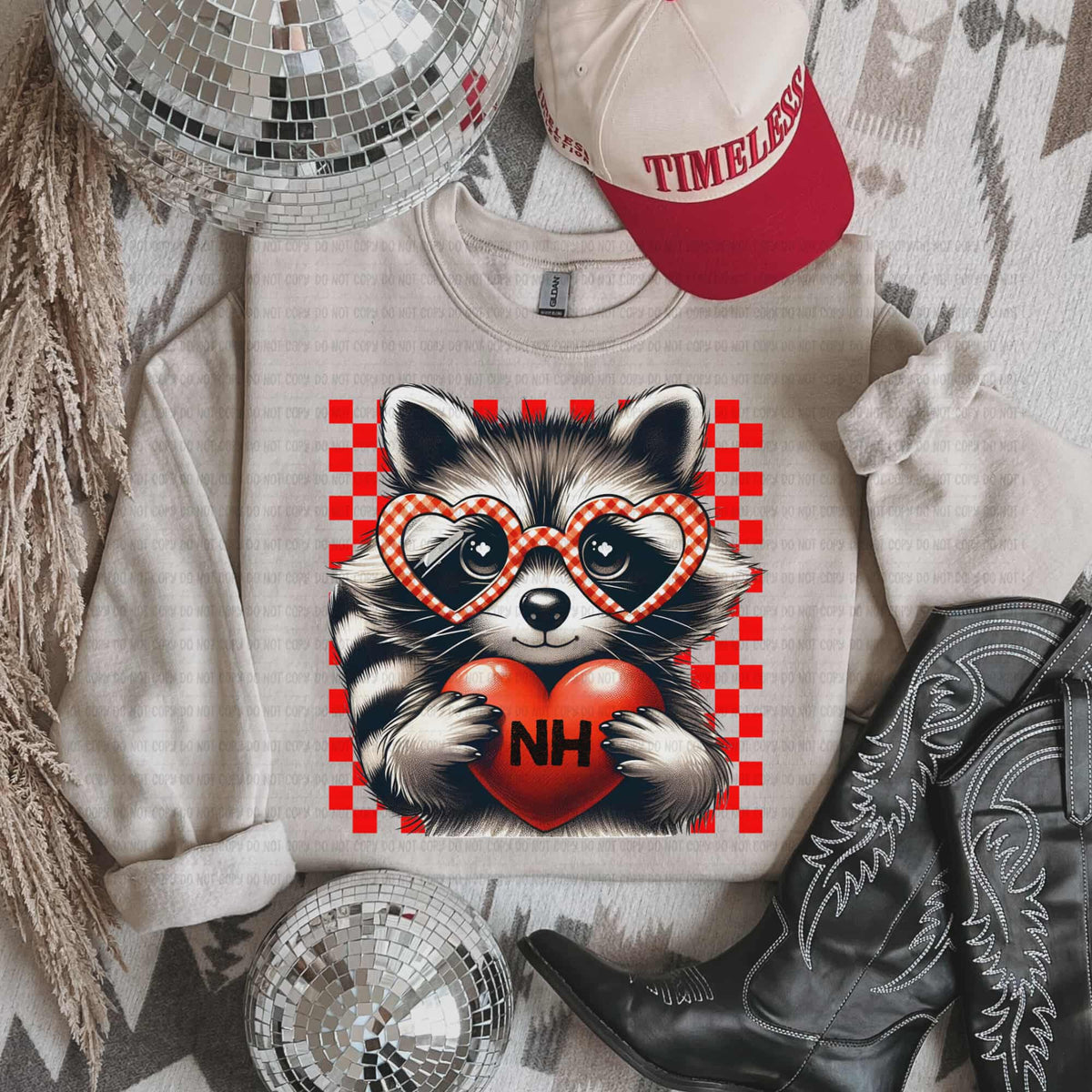 NH heart raccoon state (revel) DTF Transfer