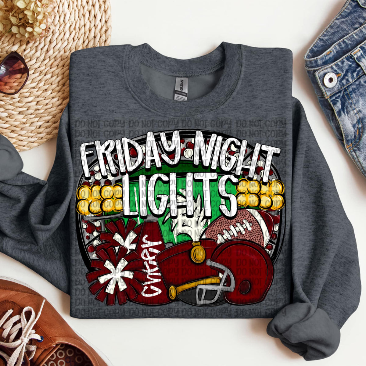 Friday night lights maroon (VP) 107524 DTF transfer