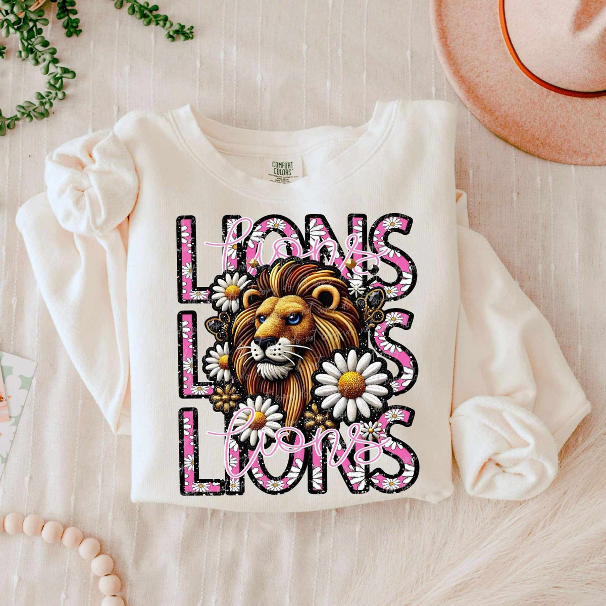 Lions floral stacked 80689 DTF transfer