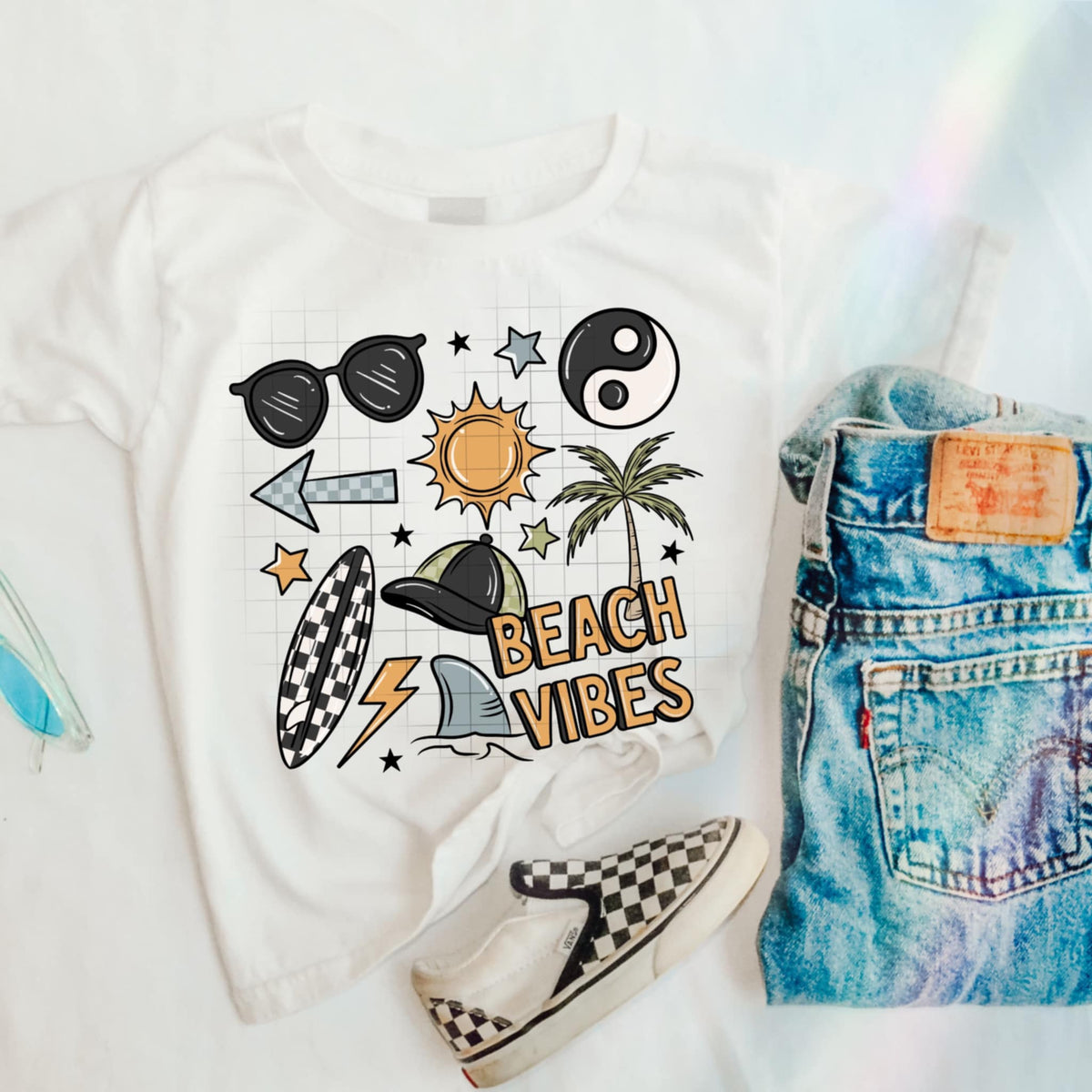 Beach vibes collage BOY (CSC) 98736 DTF transfer