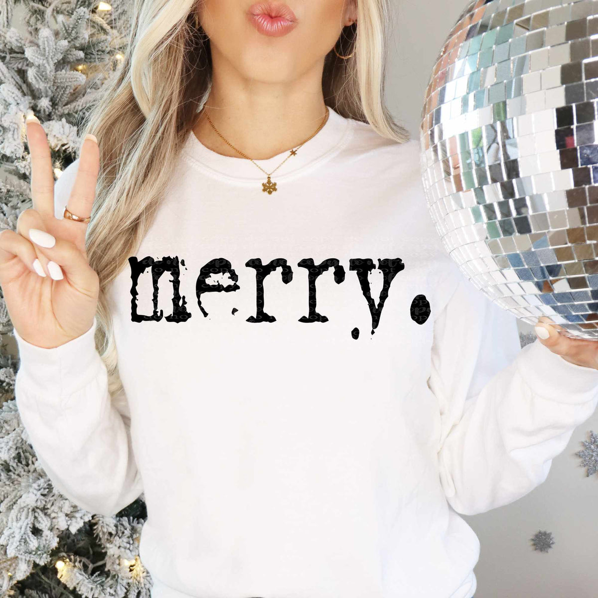 Merry. black font (TDD) 65580 DTF transfer
