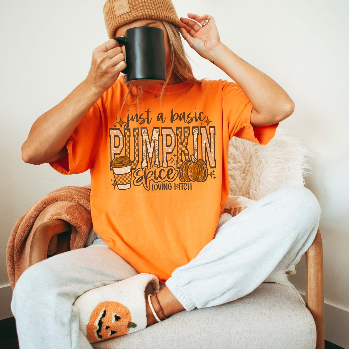 Pumpkin Spice Loving BITCH (brown words) CSC DTF transfer