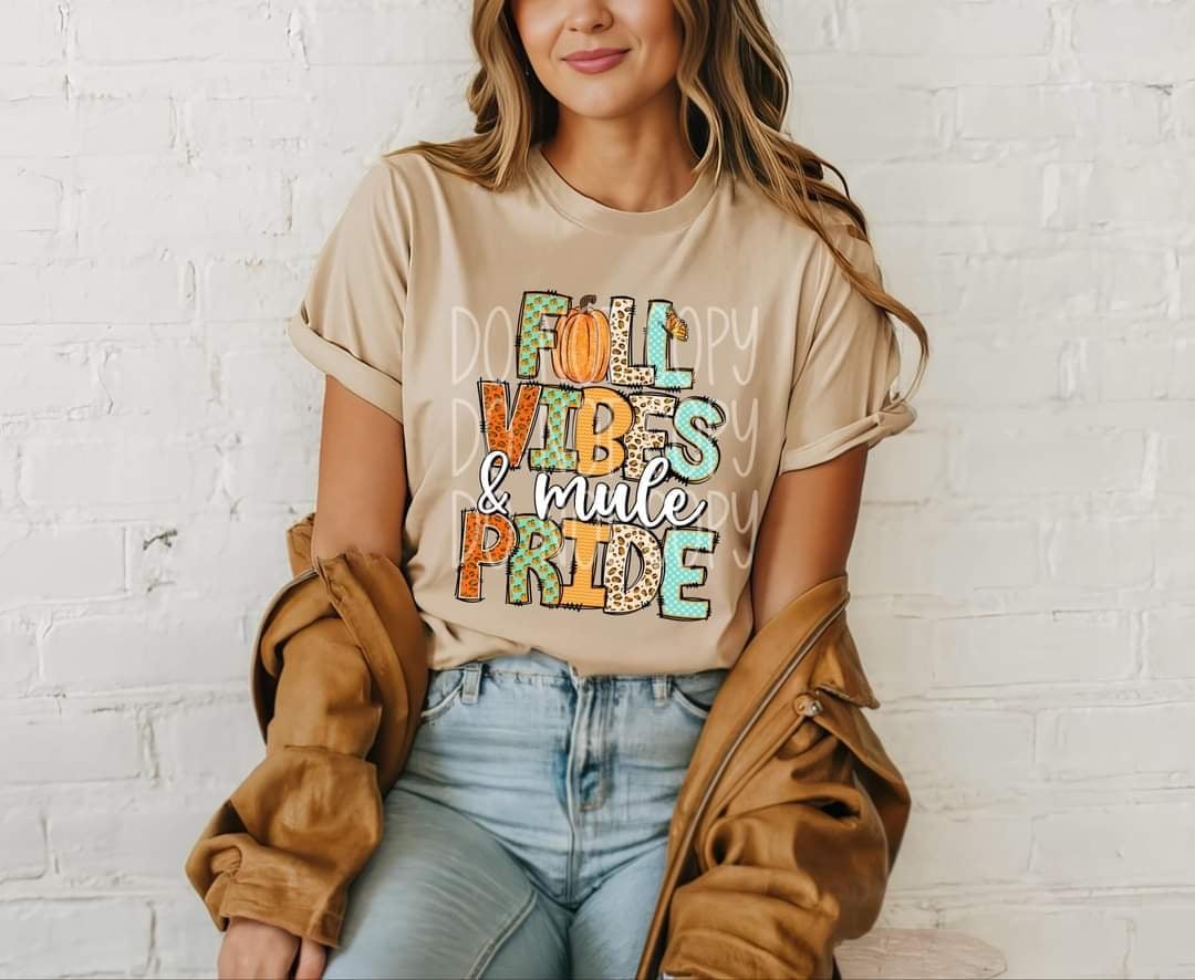 Fall vibes & mules pride 50733 DTF transfer