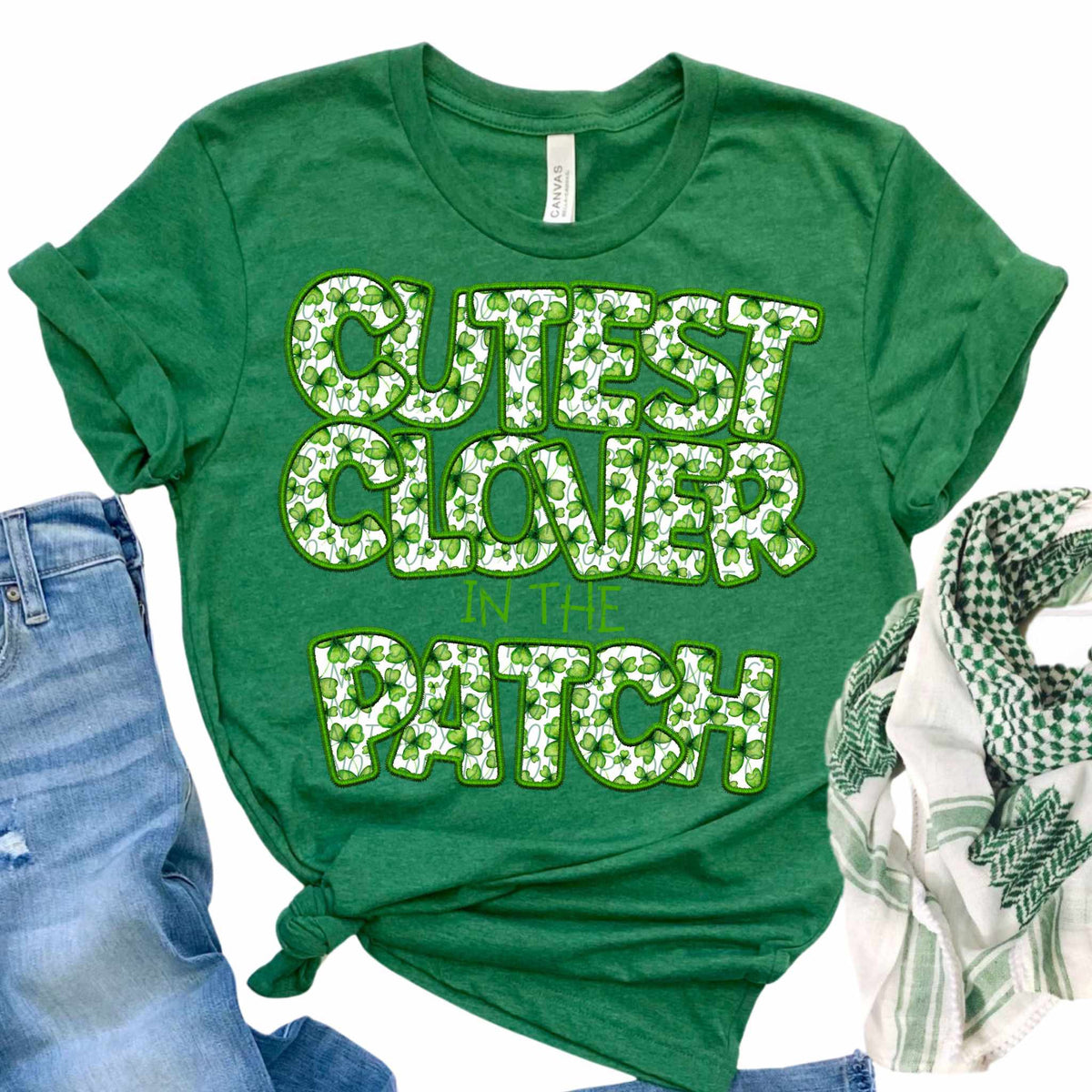 Cutest clover in the patch clover embroidery (CITY) 85095 DTF transfer