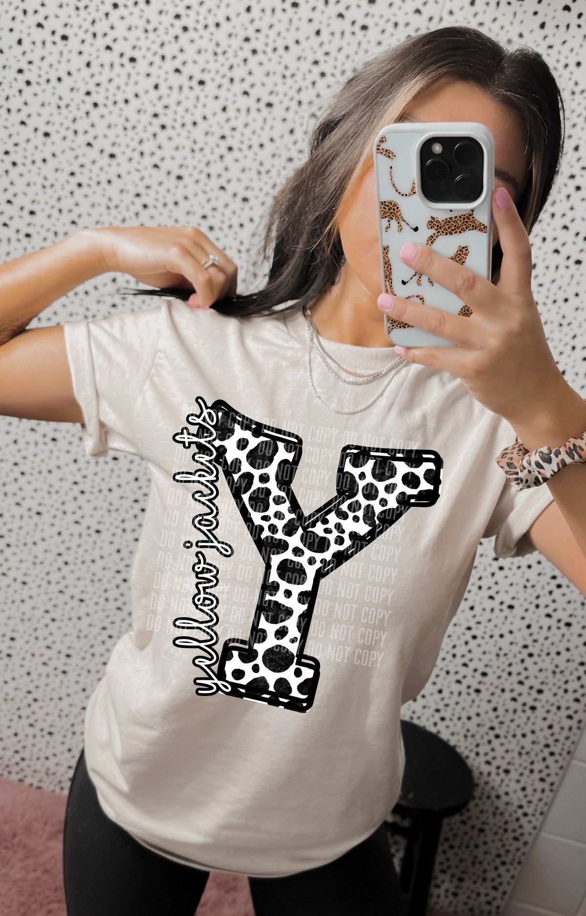 Dalmatian Mascot Letters Yellowjackets 30876 DTF transfers