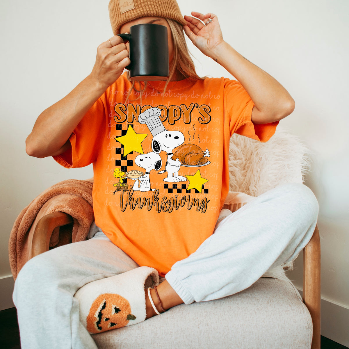 Peanut Thanksgiving Checker 115458 DTF transfer