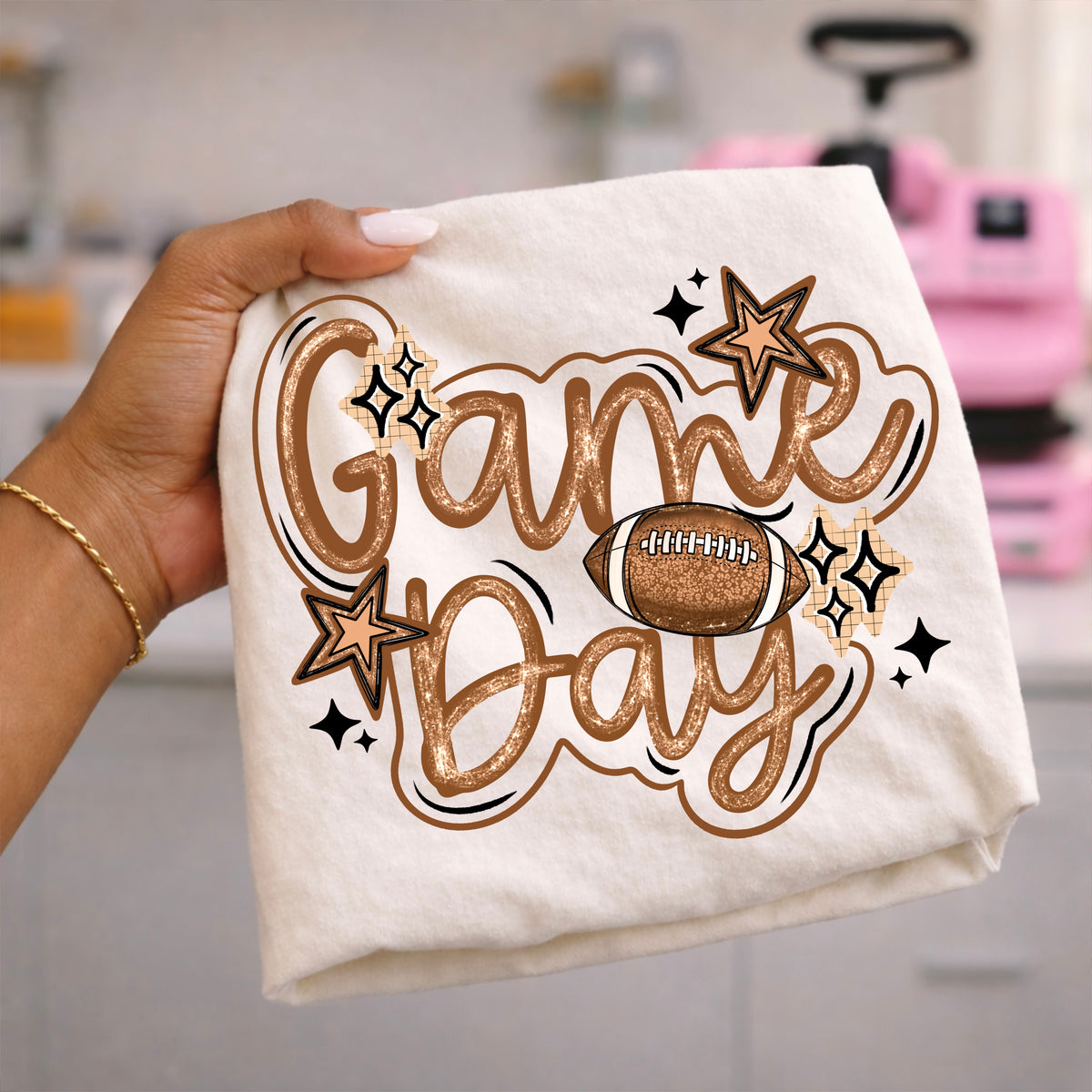 Game day cursive with football (CSC) DTF transfer