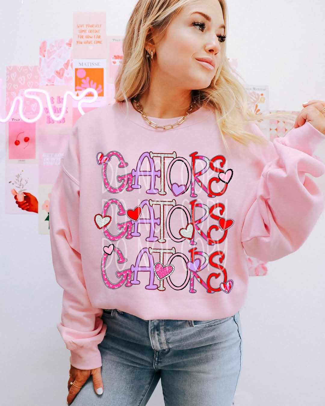 Gators valentine stacked (PH) 73754 DTF transfer