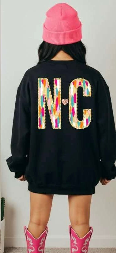 NC brushstroke with heart (S&G) 82950 DTF transfer