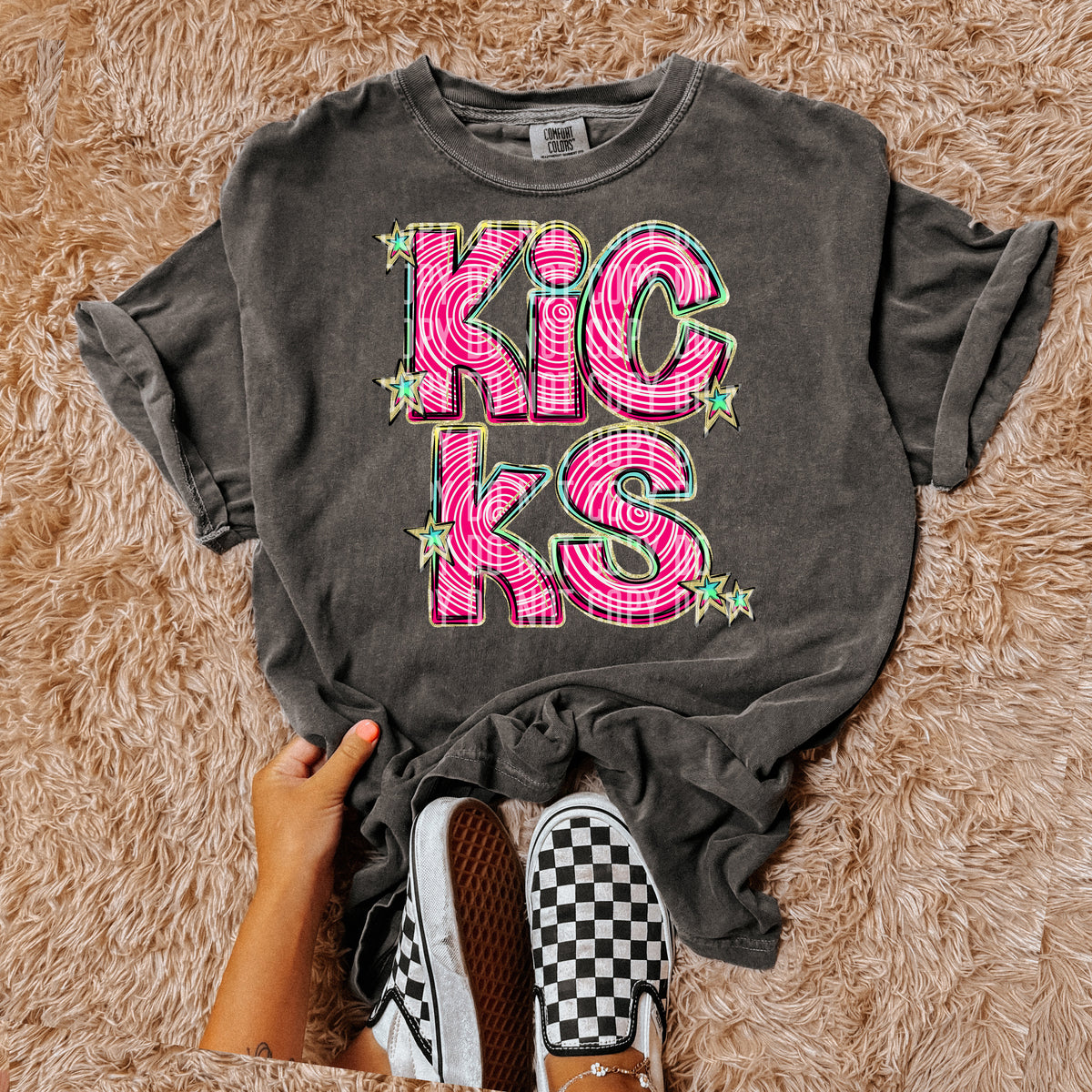 KICKS pink swirl (Caplinger) DTF transfer