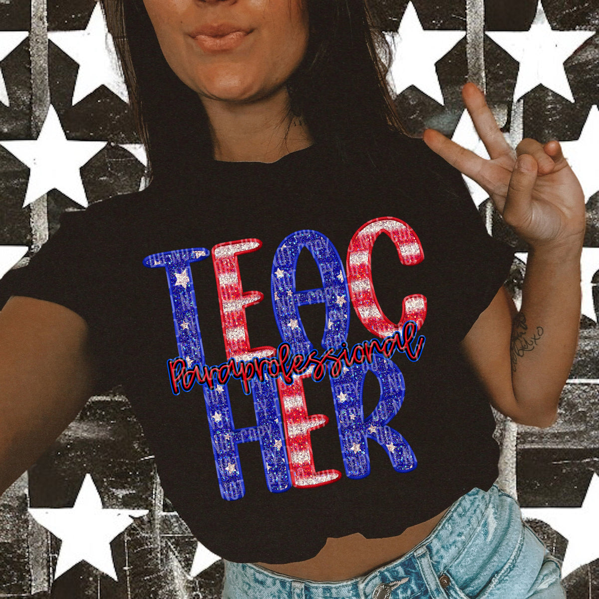 Patriotic Paraprofessional Teacher (Caplinger) 102169 DTF transfer