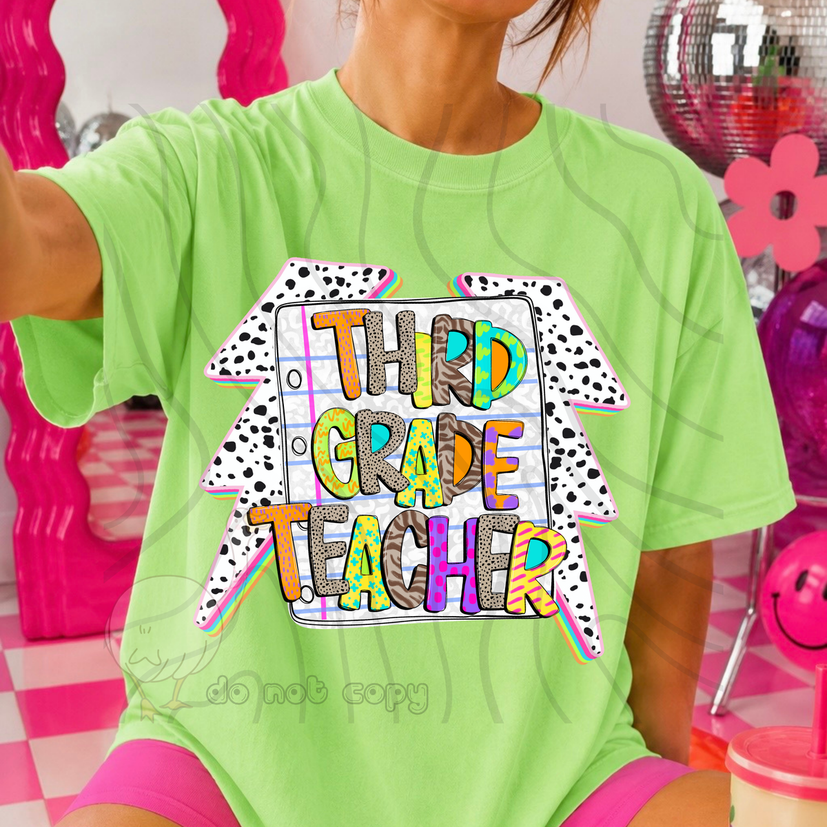 Third grade teacher dalmatian lightning bolts (DKD) DTF transfer