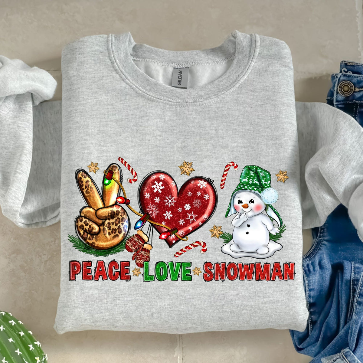 Peace Love Snowman-38703-DTF transfer