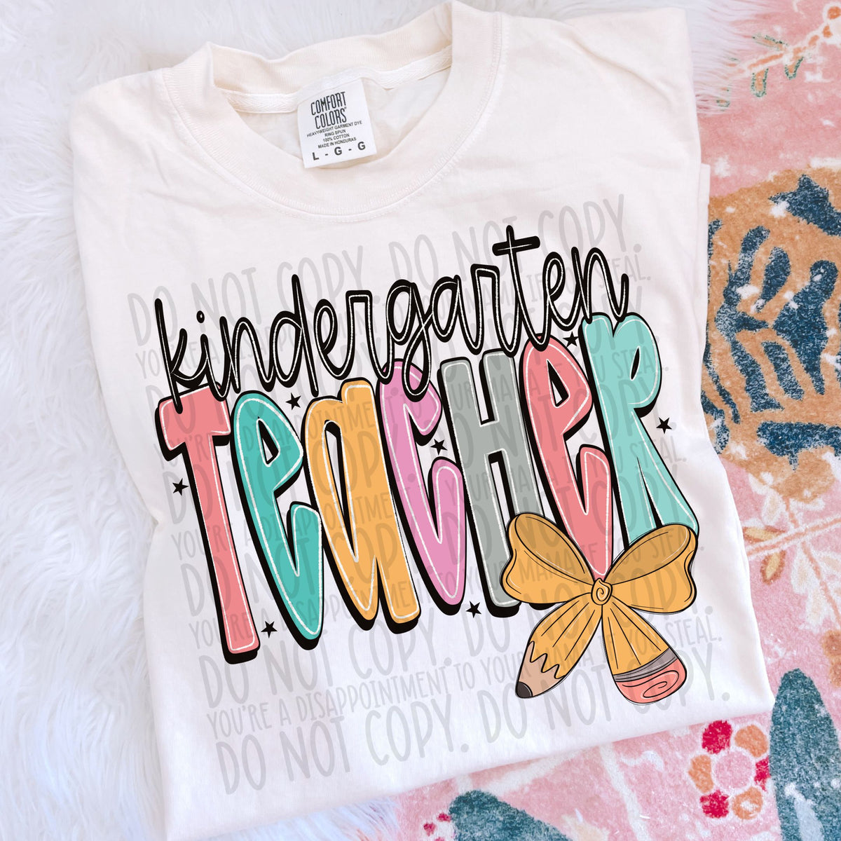 Kindergarten teacher pencil bow (SWD) DTF transfer