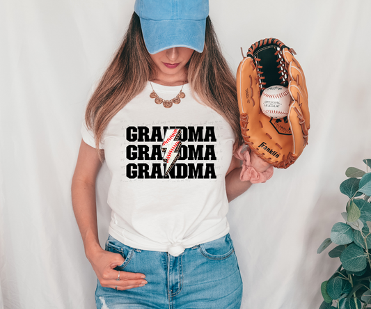 Grandma baseball lightening bolt 28947 DTF Transfer