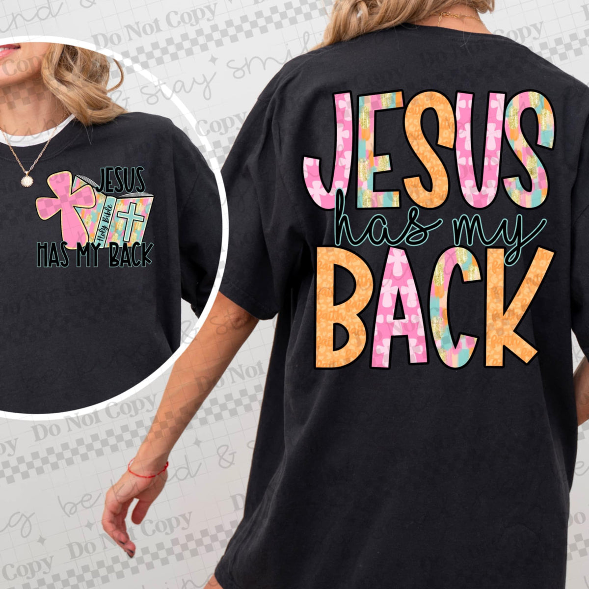 Jesus has my back BACK 95810 DTF transfer