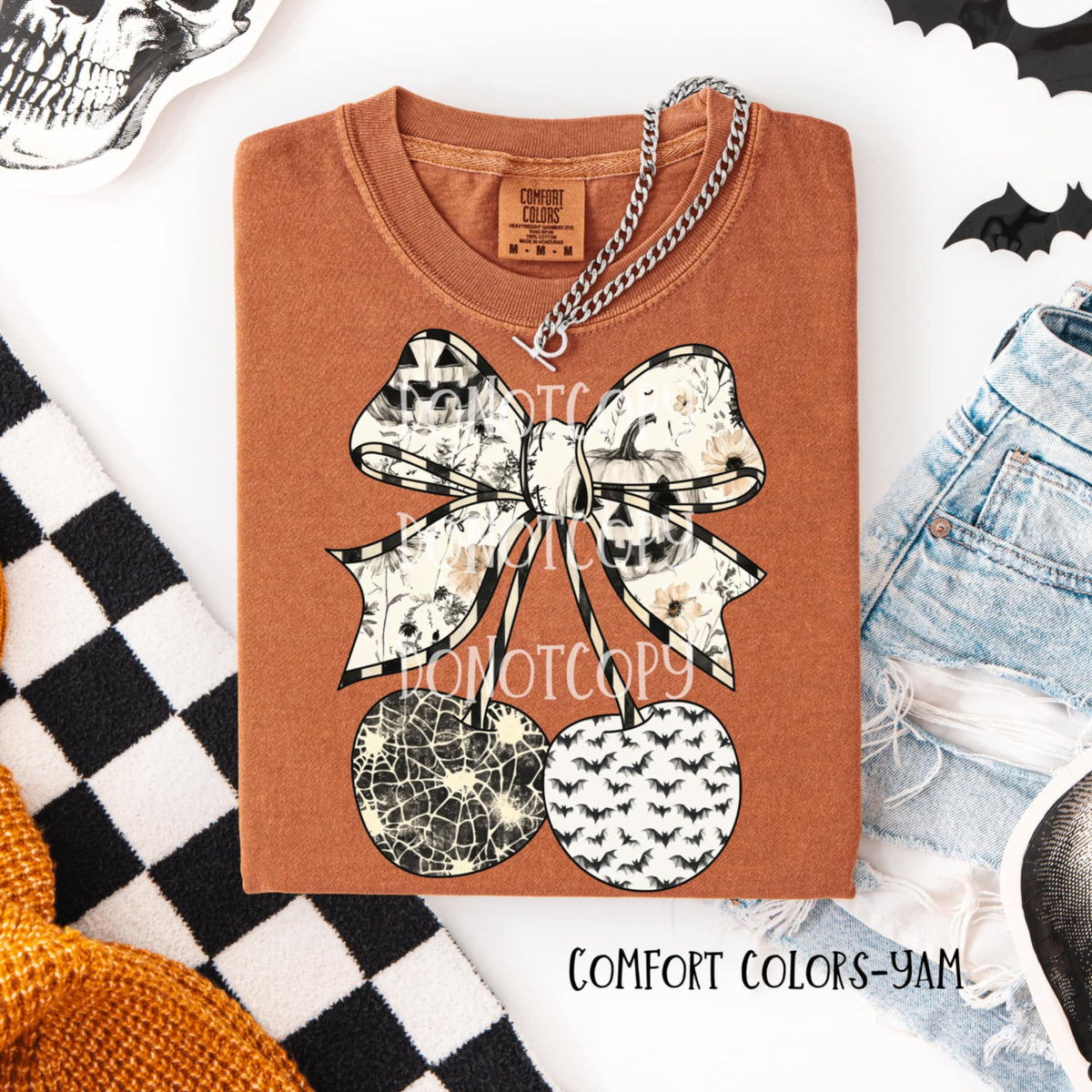 Bat And Web Cherries neutral (csg) DTF transfer