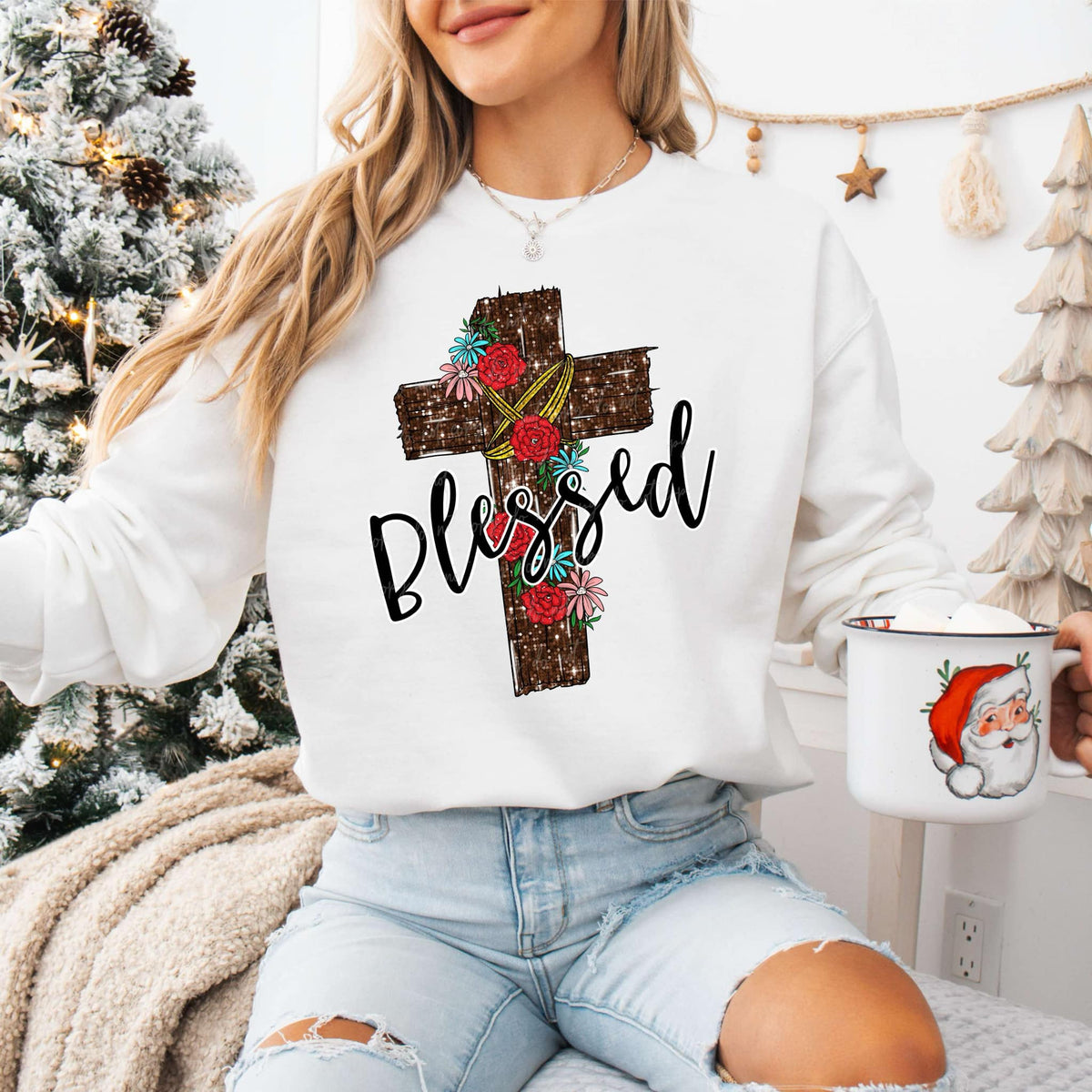 Blessed glitter cross (VIRGO) 67430 DTF transfer