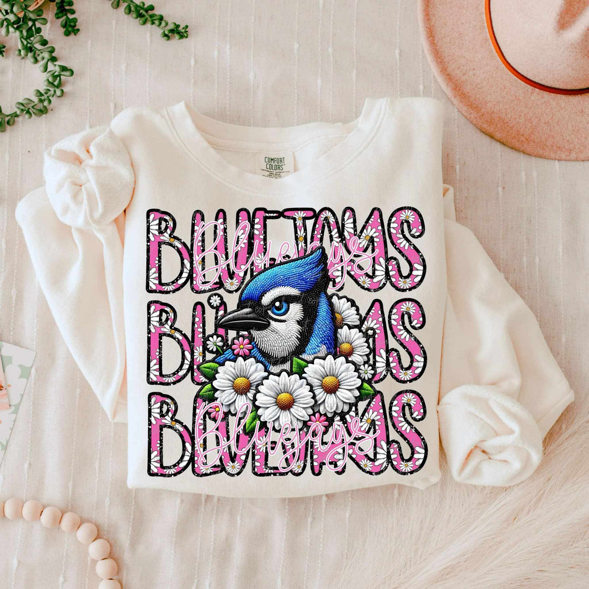 Blue jays floral stacked 80649 DTF transfer