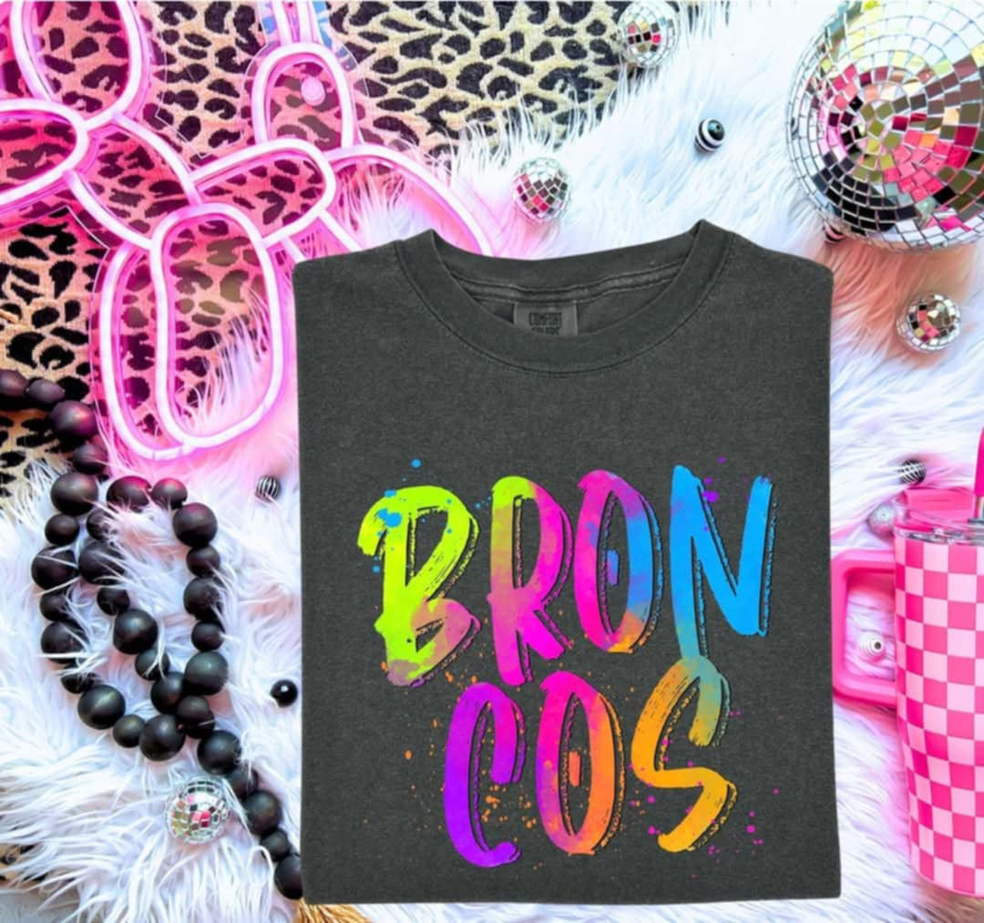 Broncos Neon Splatter (S&G) 99966 DTF transfer