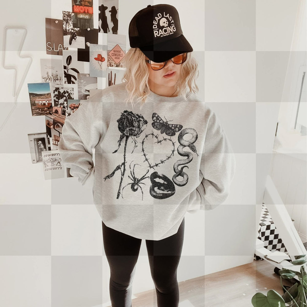 Rose spider butterfly lips collage (unhinged) DTF TRANSFER