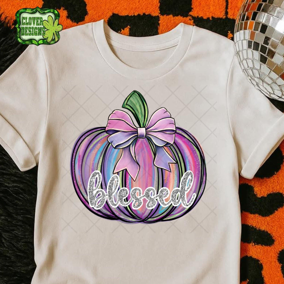 Blessed brushstroke pumpkin 107943 DTF transfer