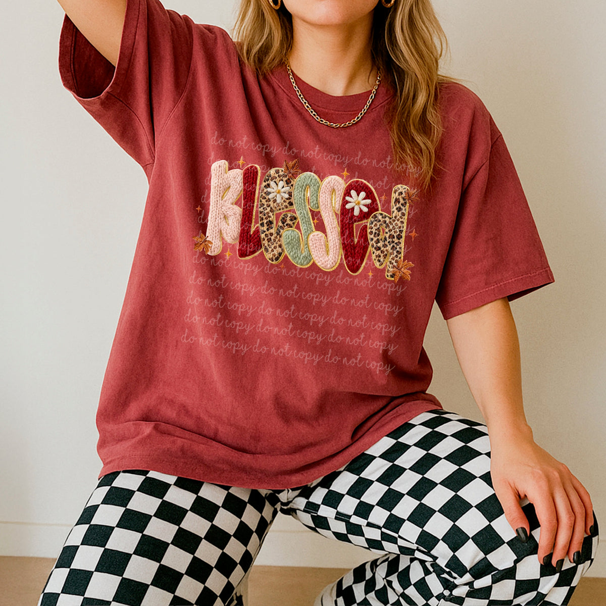 Blessed Faux Yarn 116757 DTF Transfer