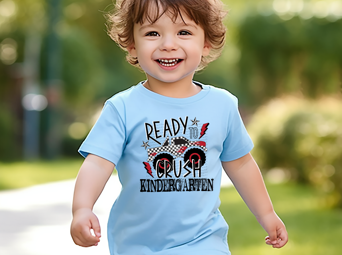 Ready to crush kindergarten truck DTF transfer