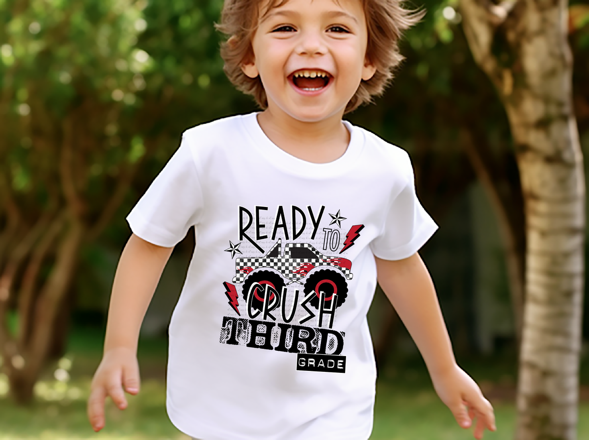 Ready to crush third grade truck DTF transfer