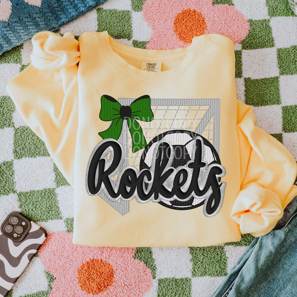Rockets soccer green bow (CSG) DTF transfer