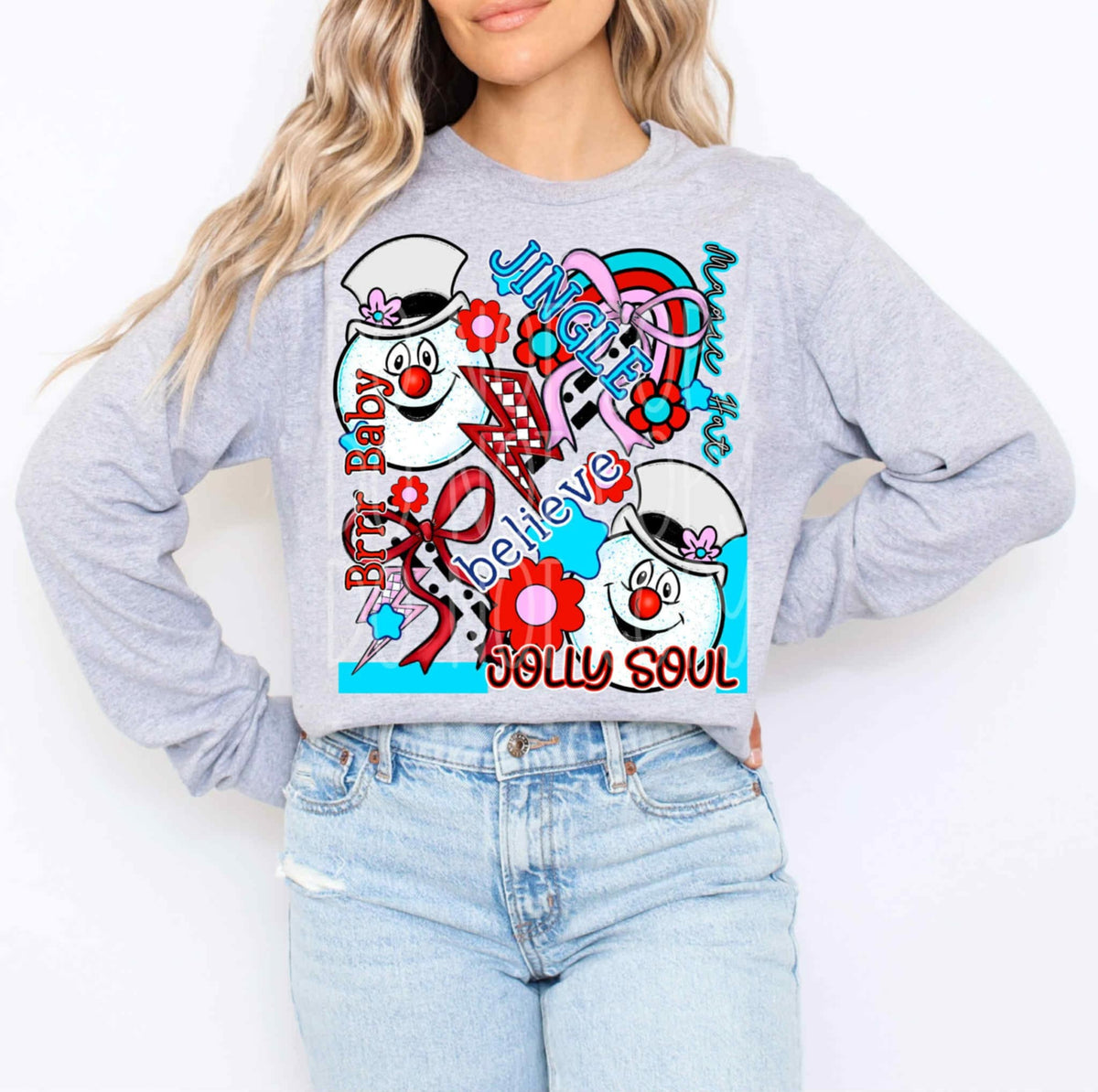 Snowman Christmas collage EXCLUSIVE DTF transfer