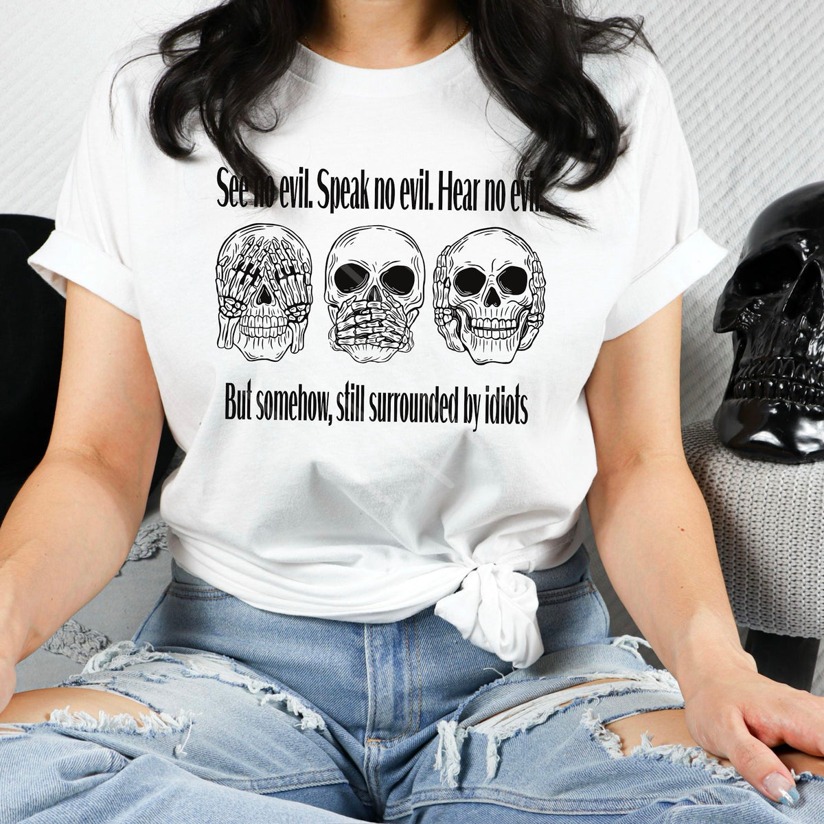 See Speak Hear Evil skeletons (chaos) 110256 DTF transfer