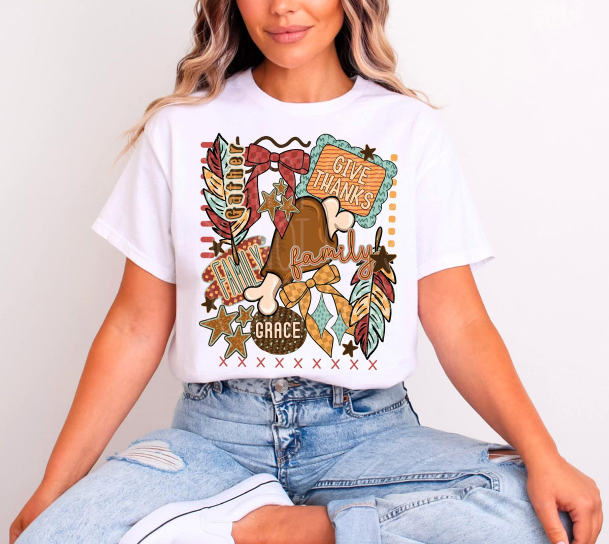 Give Thanks Thanksgiving Collage 111092 DTF transfer