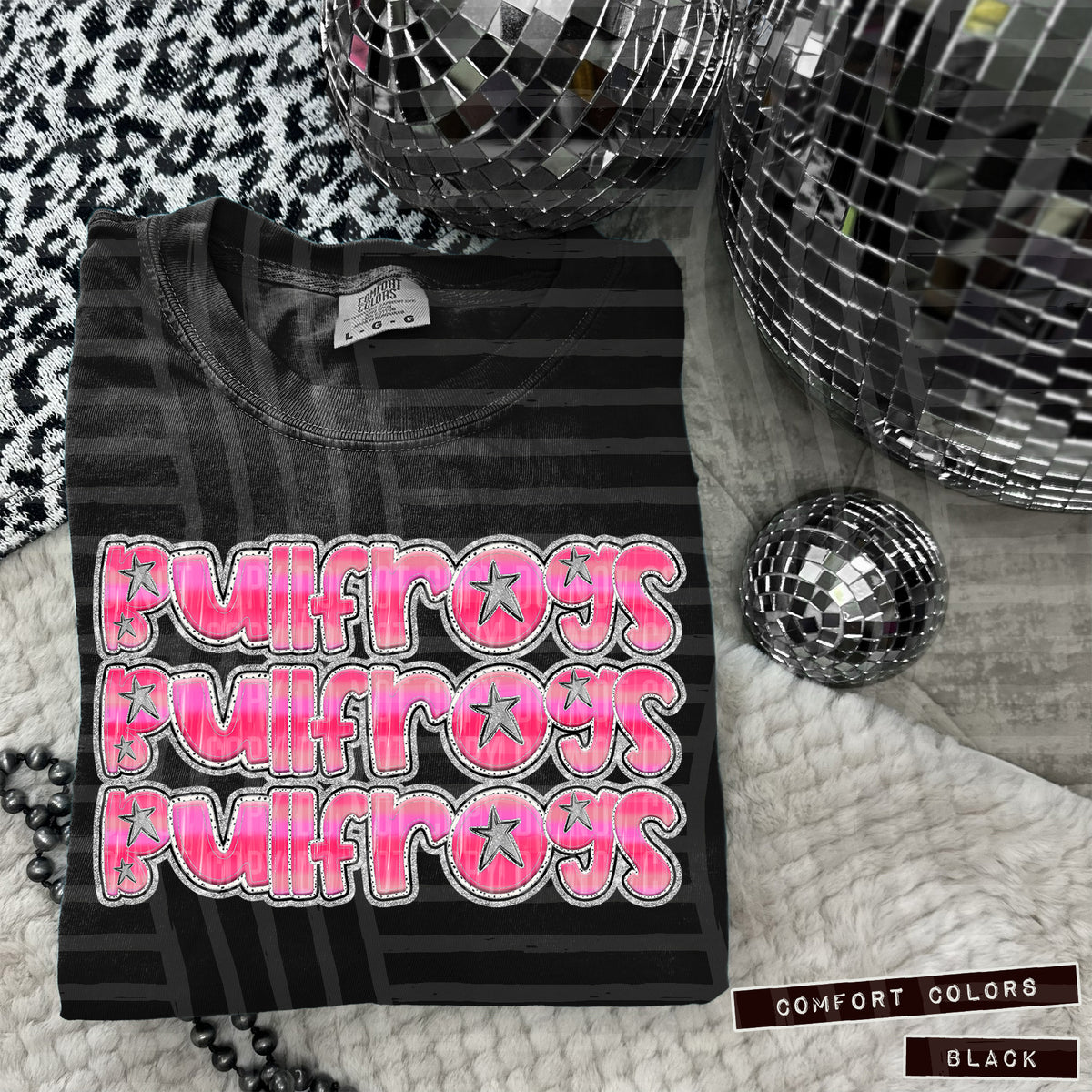 Bullfrogs Pink Stacked (Caplinger) 101900 DTF transfer