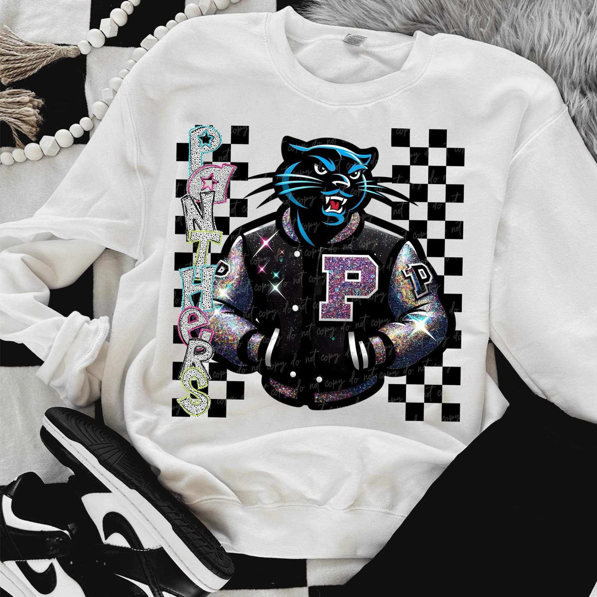 Panthers Dalmatian filled with mascot (VIRGO) 58039 DTF transfer